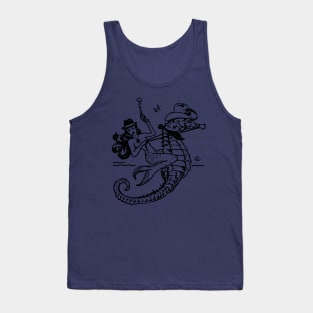 mermaid riding seahorse Tank Top